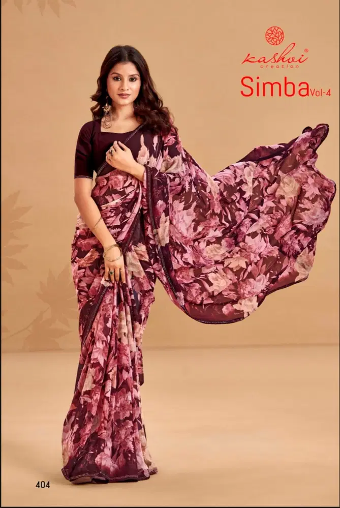 Simba Vol 04 By Kashvi Printed Georgette Sarees Wholesale Market In Surat
